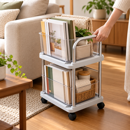 Two-tier organizer rolling use