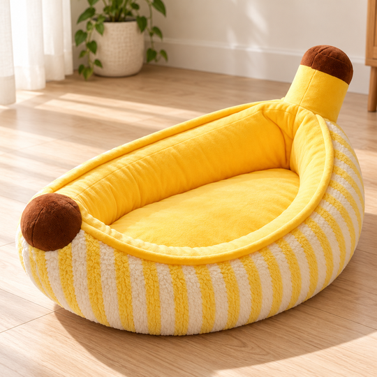 Banana Shaped Plush Pet Bed