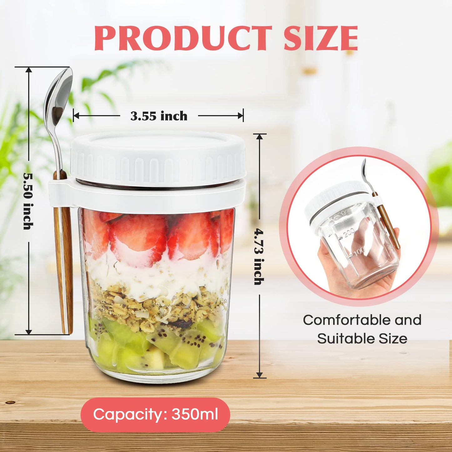 Portable Jar with Lid & Spoon