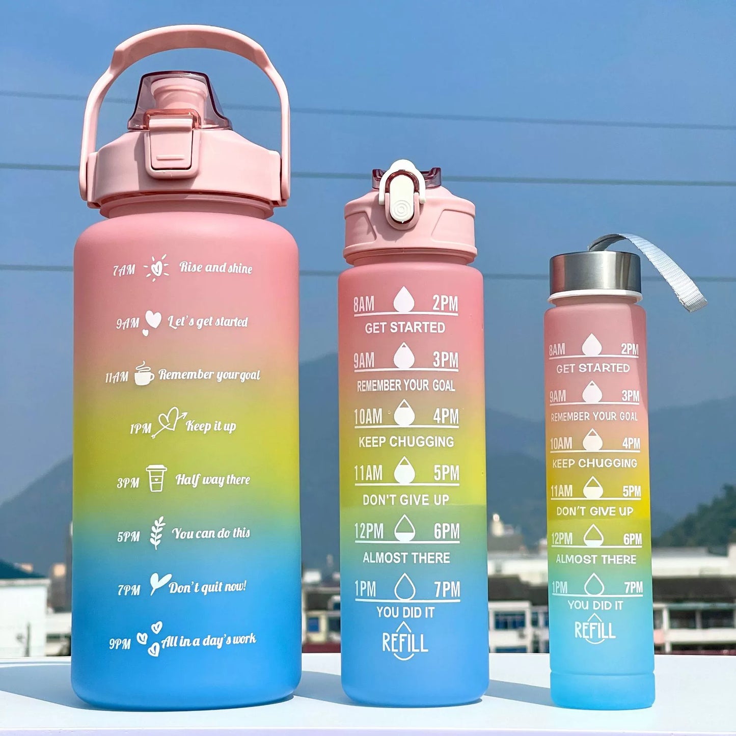 3 in 1 Motivational Bottle Set