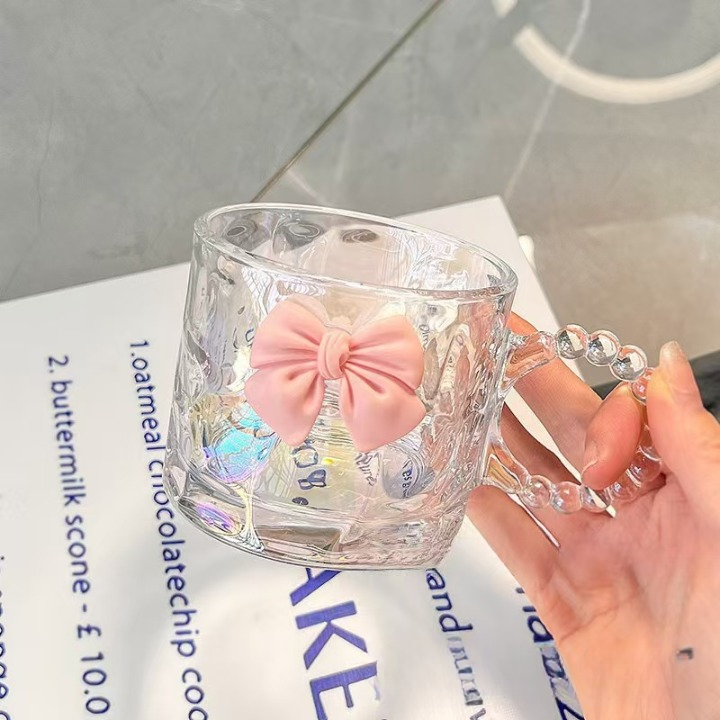 Pink Bow Glass Mug