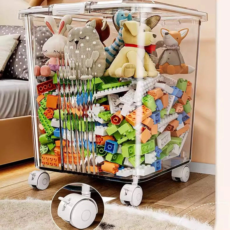 Transparent Rolling Storage Bin