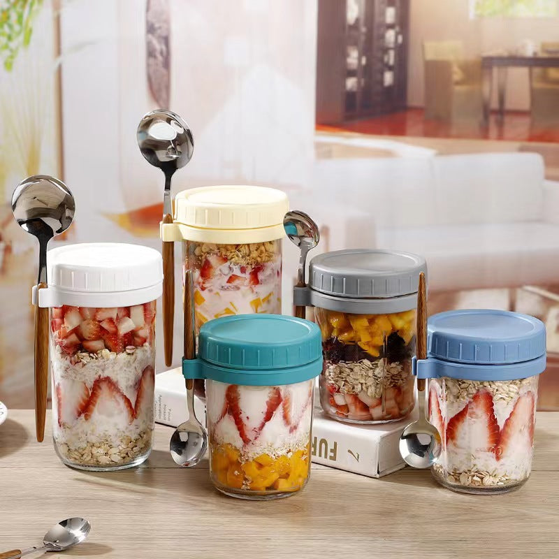 Portable Jar with Lid & Spoon