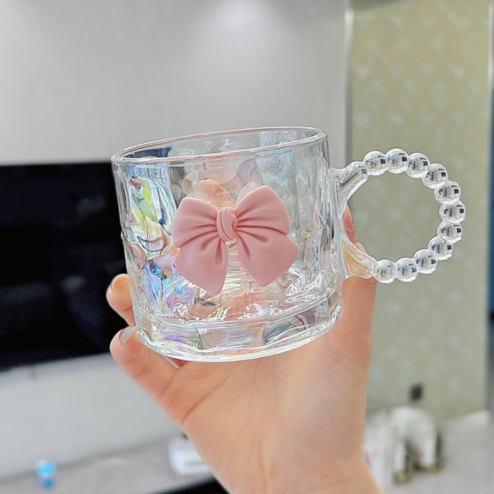 Pink Bow Glass Mug