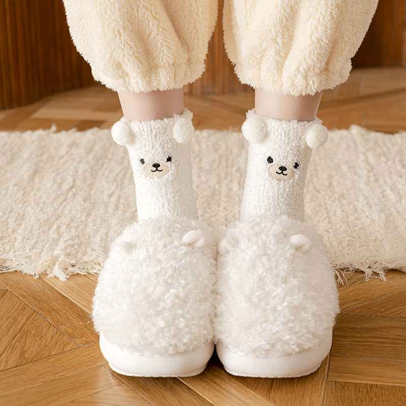 Decor Fuzzy Crew Socks