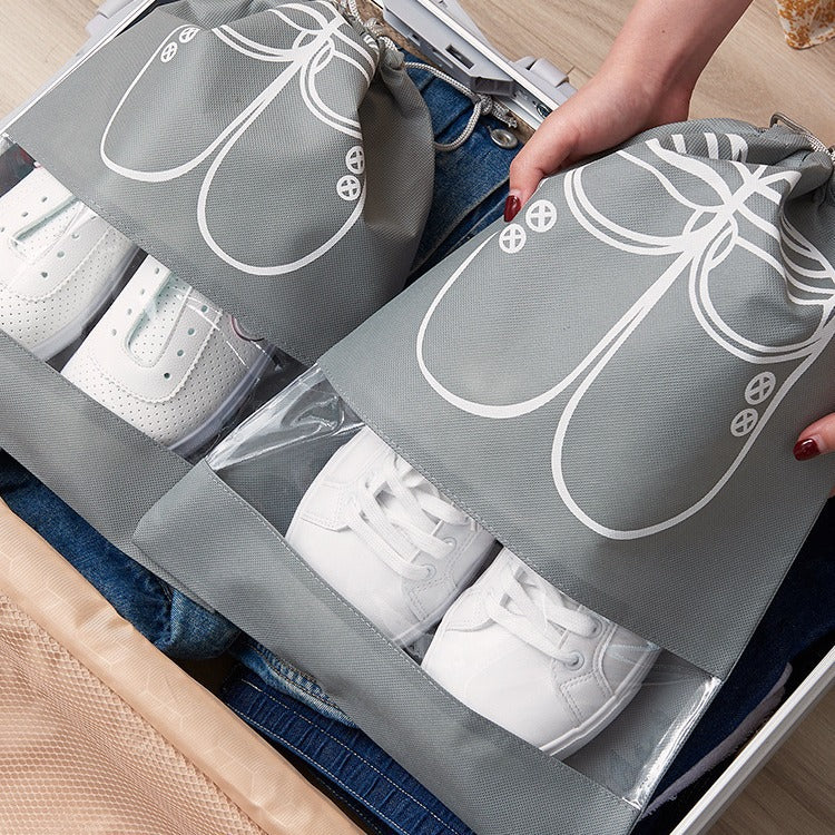 Travel Shoe Bags (Pack of 8 Bags - Random Colour)