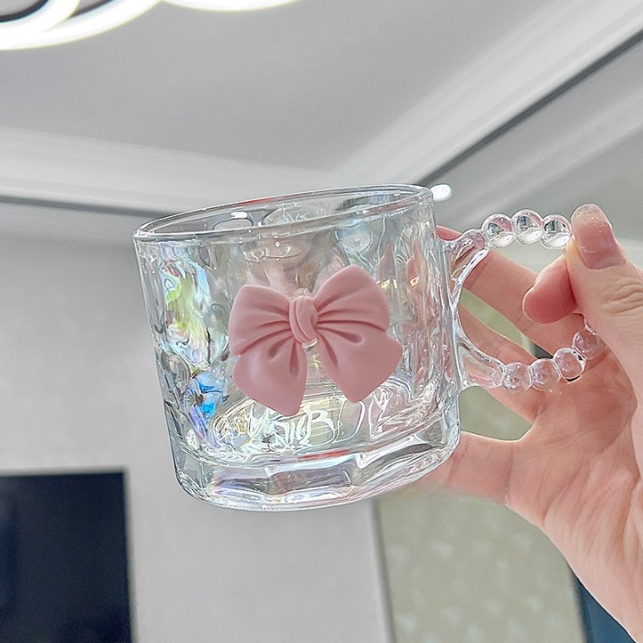 Pink Bow Glass Mug