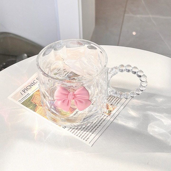Pink Bow Glass Mug