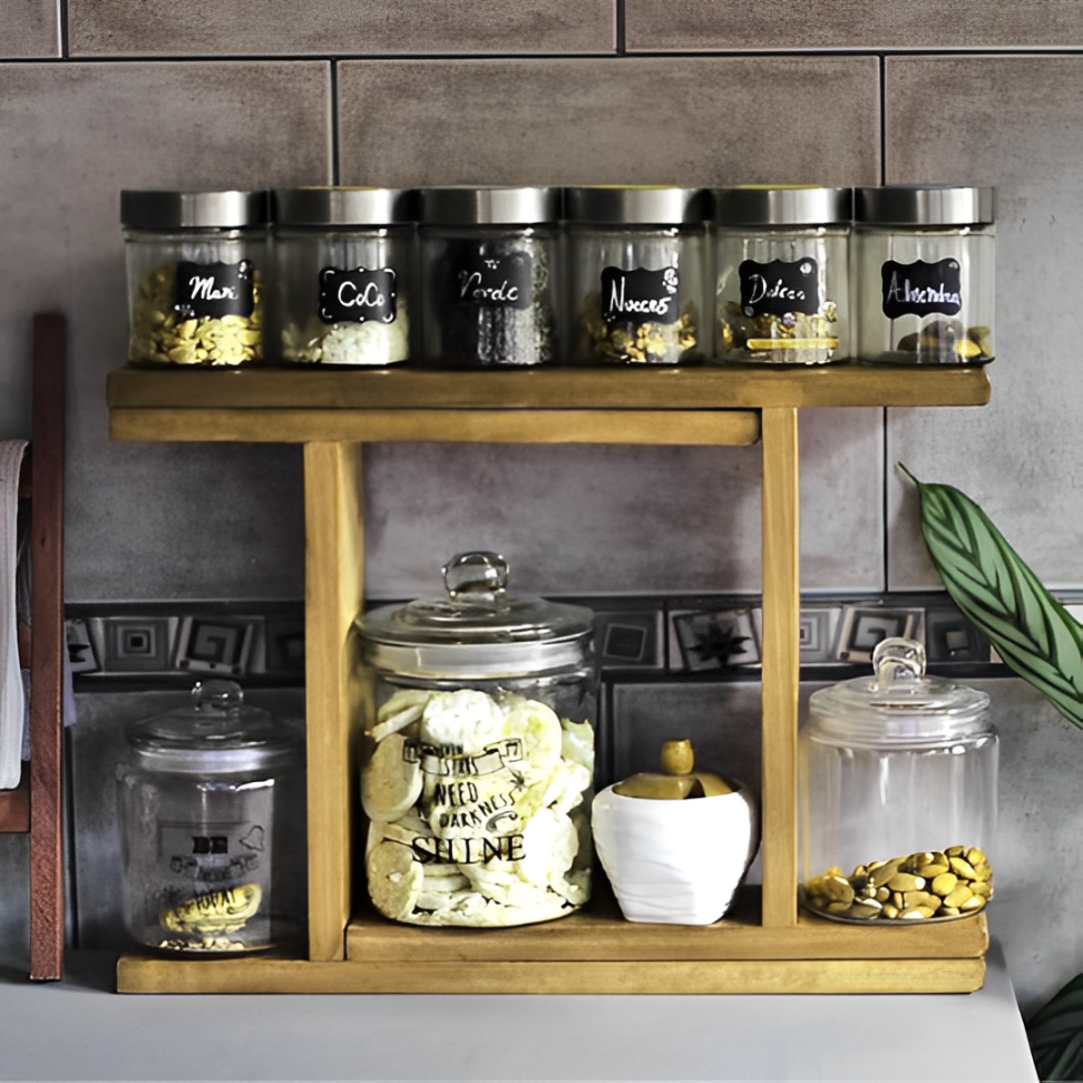 Wooden Standing Spice Rack