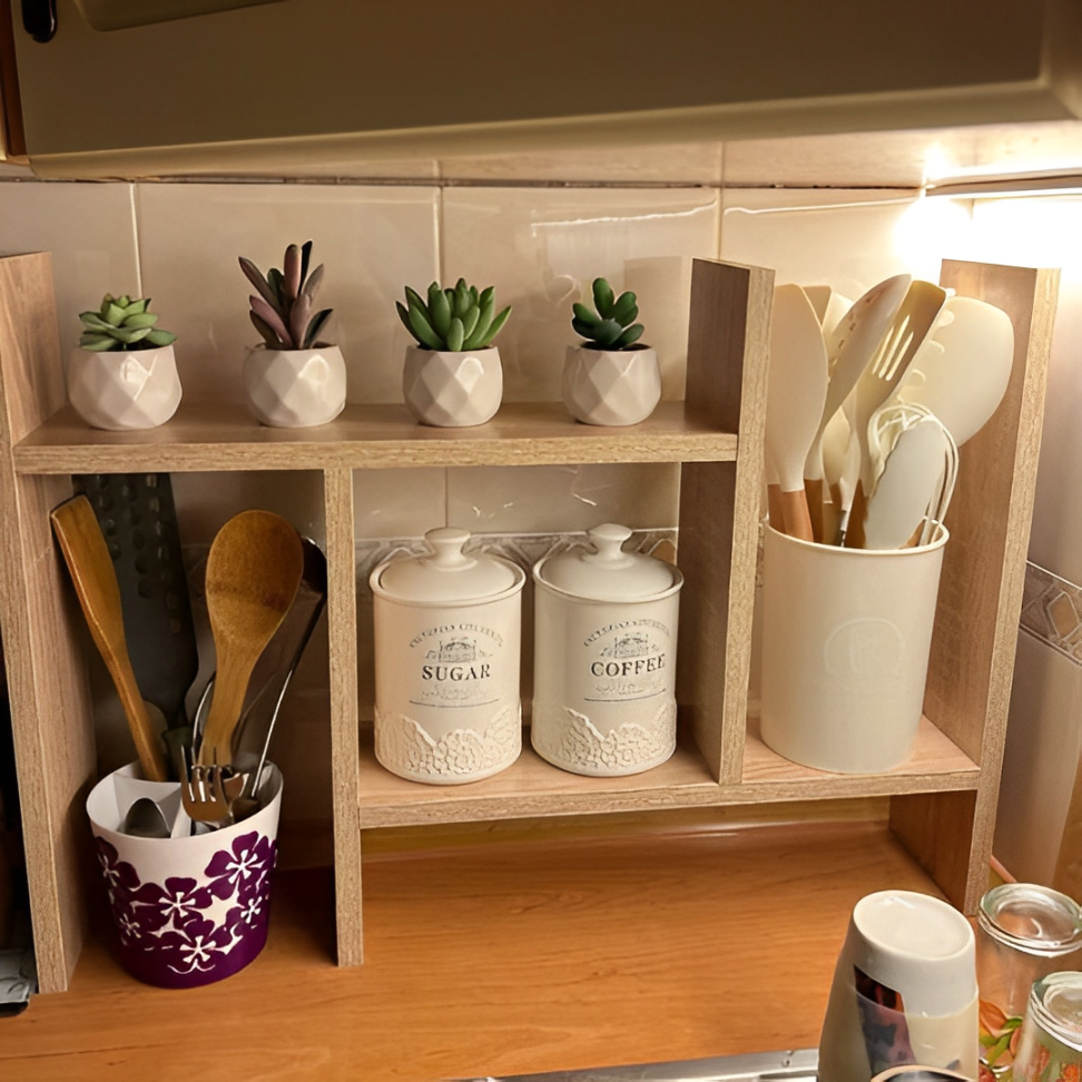 Wooden Standing Spice Rack