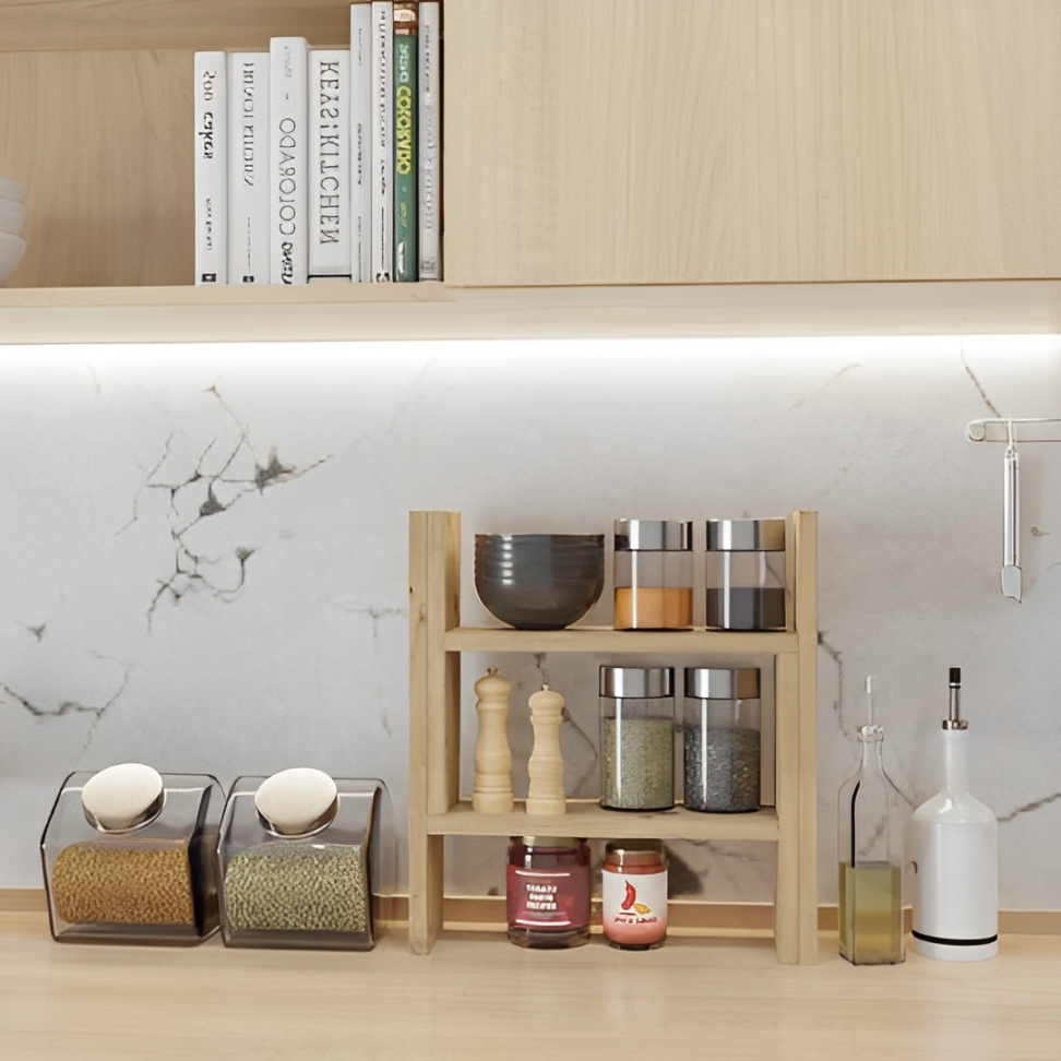 Wooden Standing Spice Rack