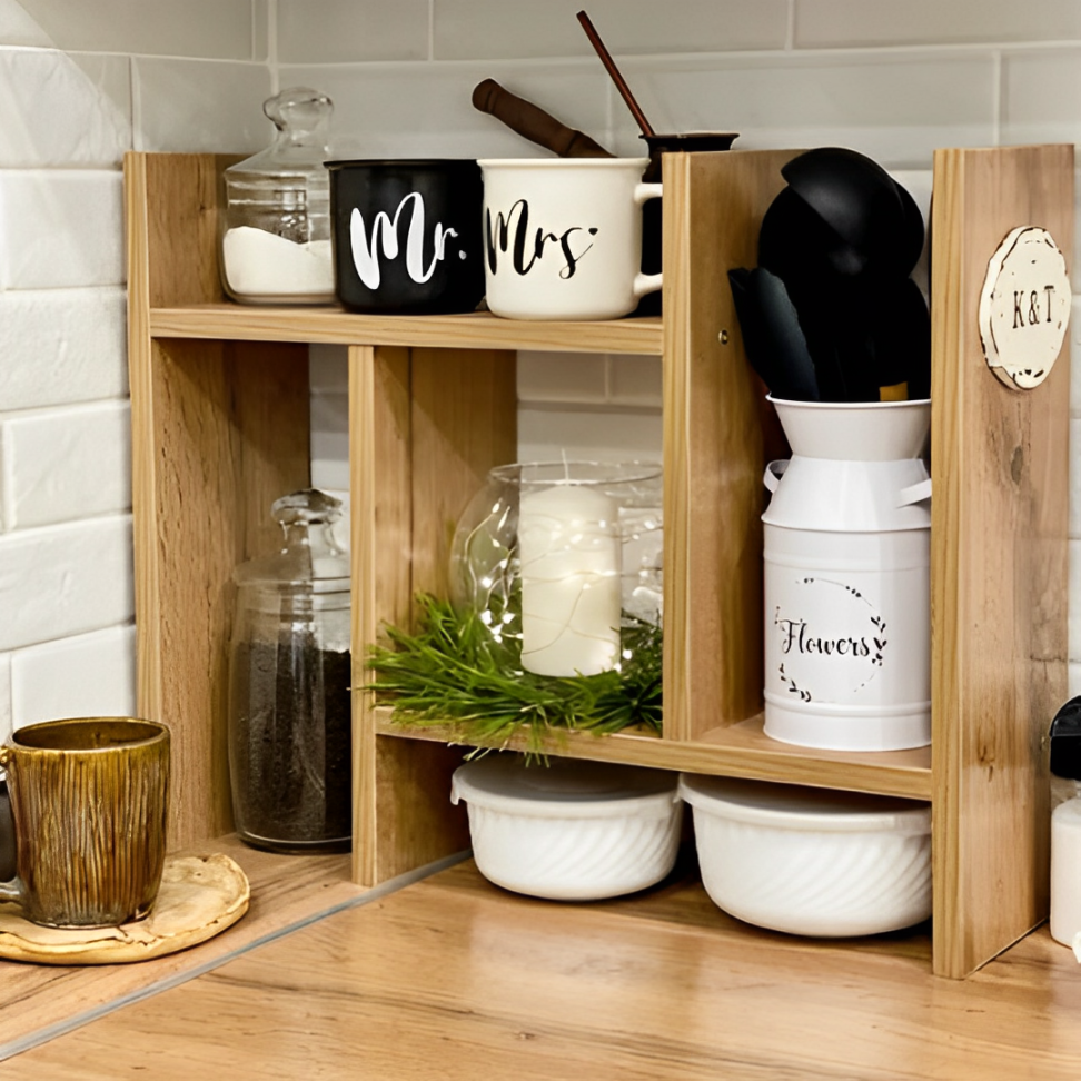 Wooden Standing Spice Rack