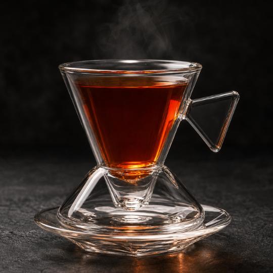 Triangle Glass Tea Cup Set