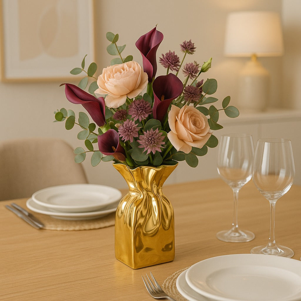 Golden Bag Vase