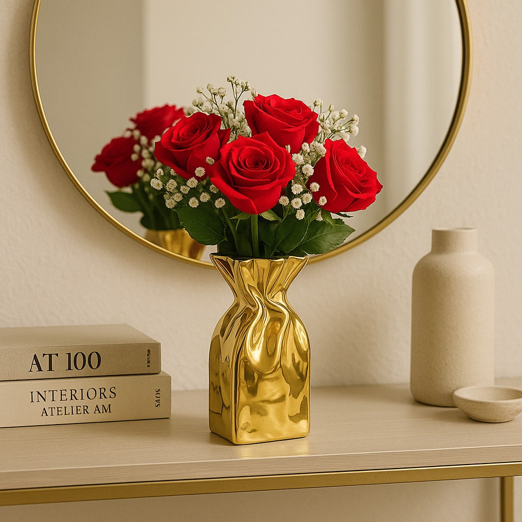 Golden Bag Vase