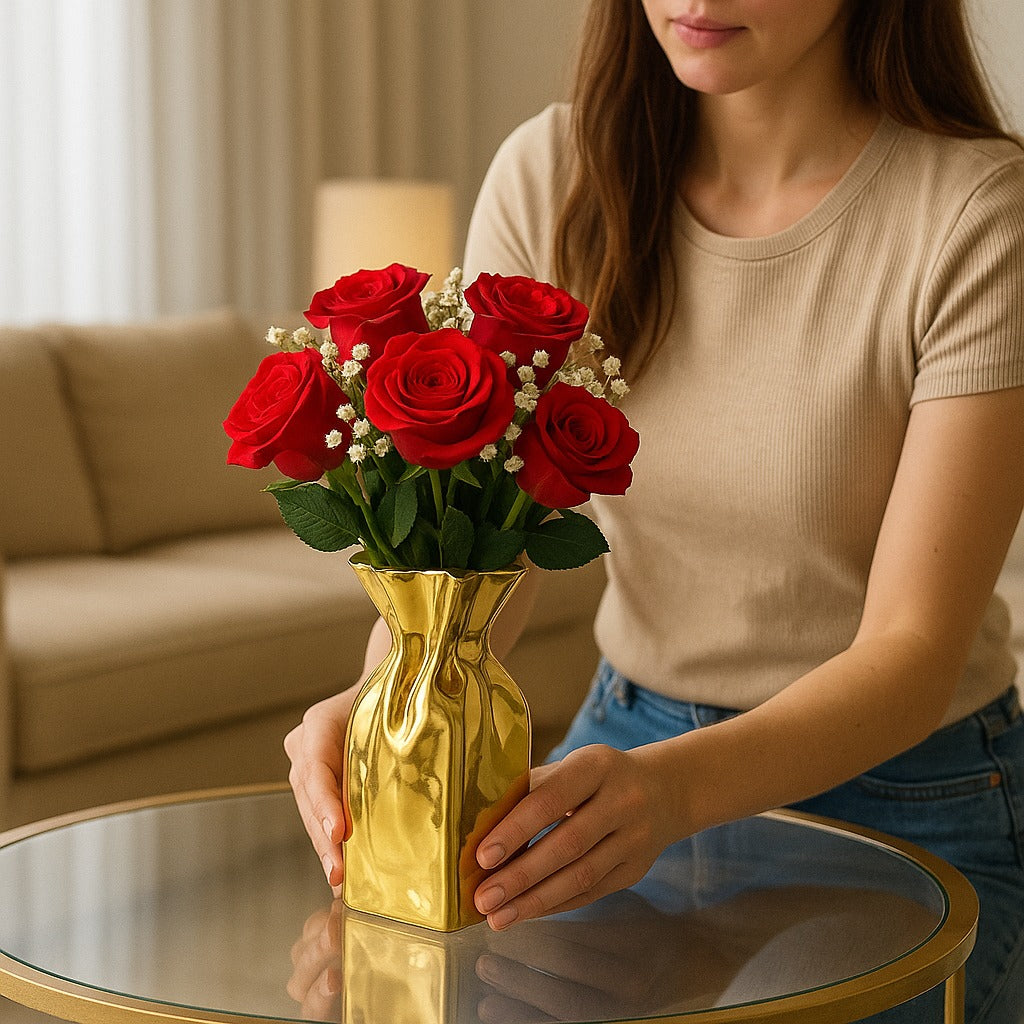 Golden Bag Vase