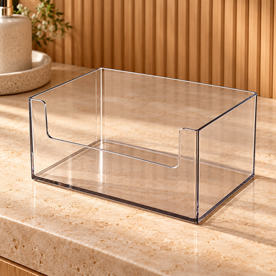 Open front access detail of ClearView Cabinet Organizer
