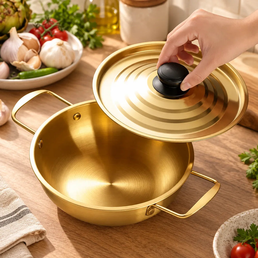 Stainless Steel Cooking Pot (With Lid) — view 1