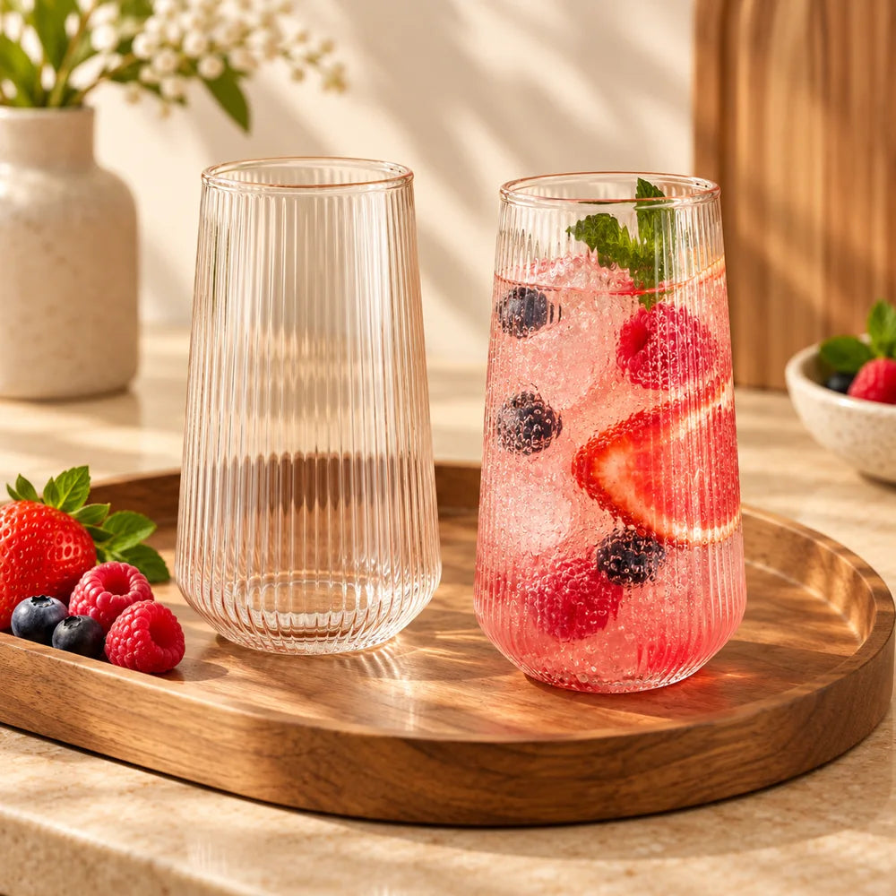 Large Ribbed Everyday Glass (500 ml) — view 6