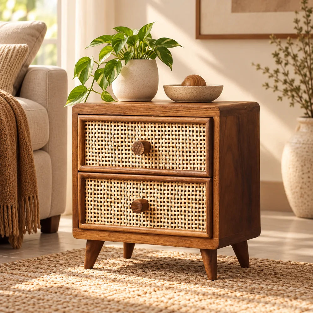 Vintage Rattan Drawer — view 6