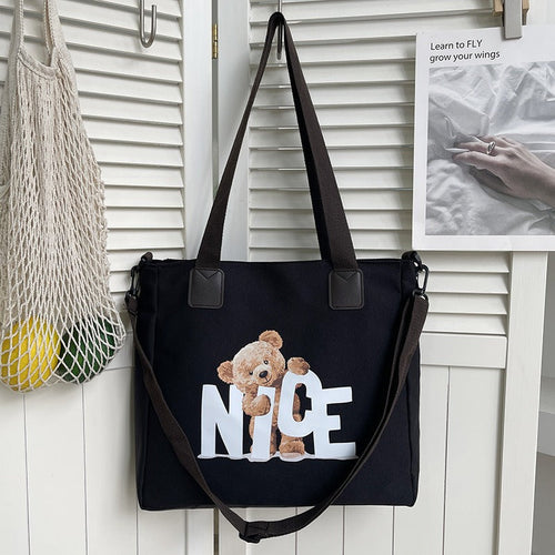 Bear Print Shoulder Bag