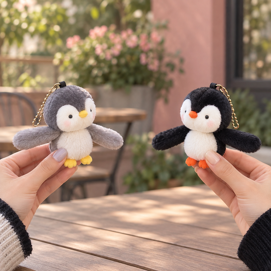 Penguin Hug Bag Charm — separate penguins