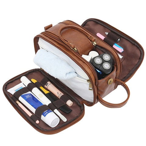 Premium Leather Toiletry Bag – flyingcarts - Main Image