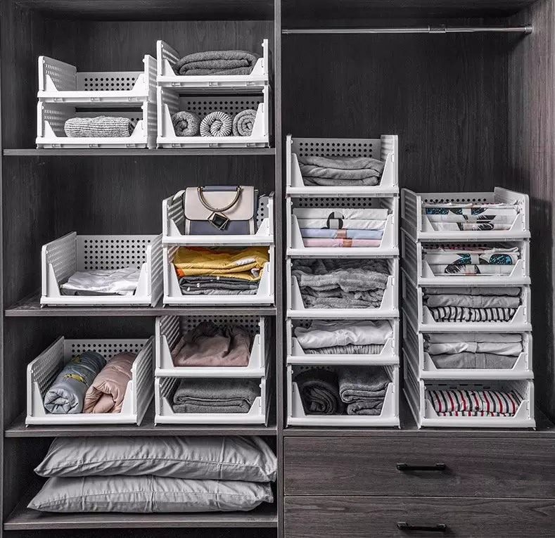 Foldable and Stackable Closet Organizer Drawer