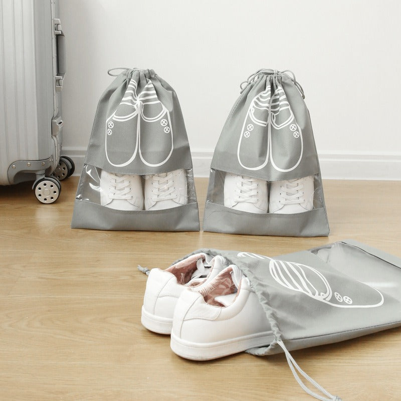 Travel Shoe Bags (Pack of 8 Bags - Random Colour)
