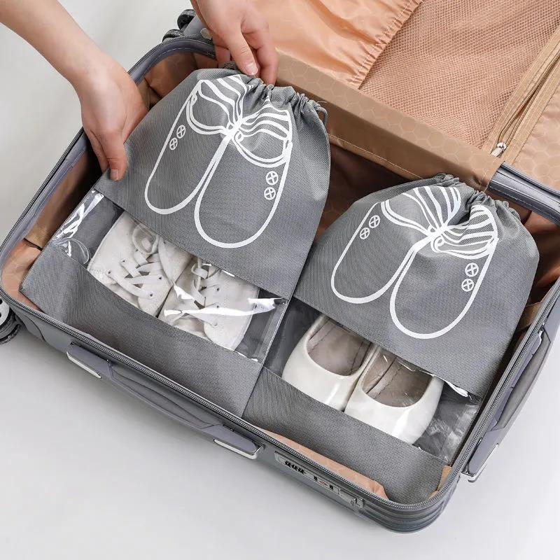 Travel Shoe Bags (Pack of 8 Bags - Random Colour)