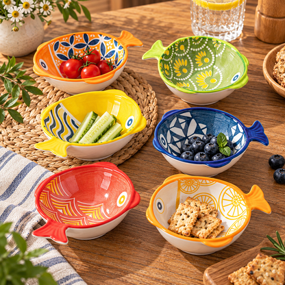 Fish Ceramic Serving Bowls colourful assortment
