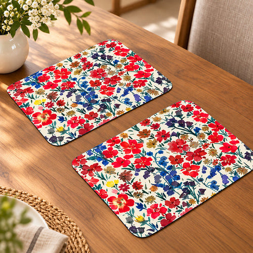 Floral Heat-Resistant Table Mat hero showing two separate mats