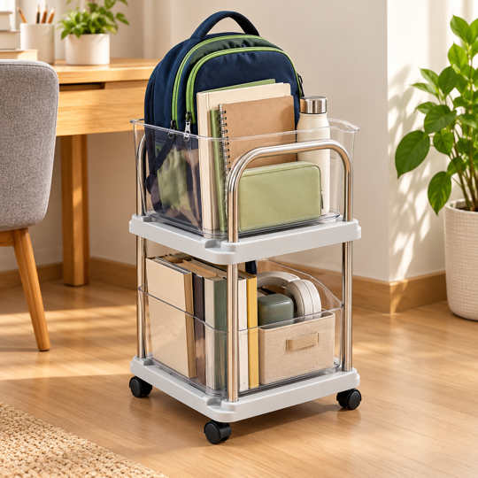 Two-Tier Rolling Storage Organizer