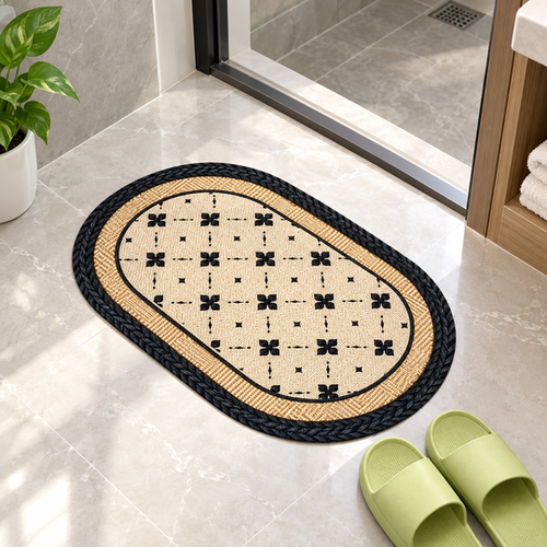 Oval Floral Bathroom Mat hero