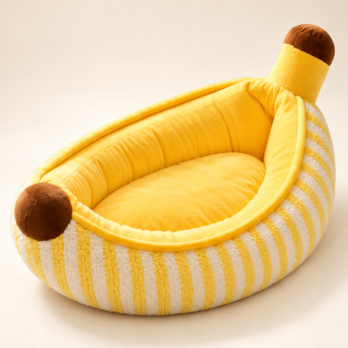 Banana Shaped Plush Pet Bed
