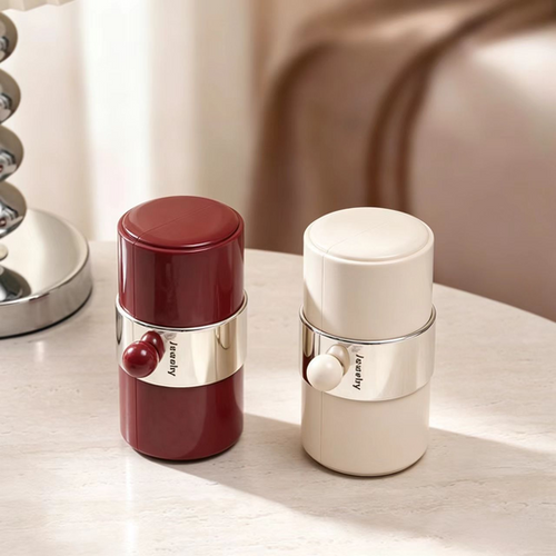 Mini Jewelry Travel Case in cream and wine red