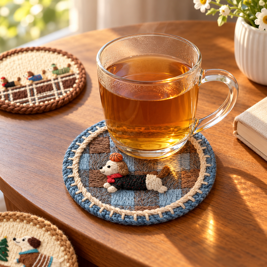 Cute Animal Woven Coaster
