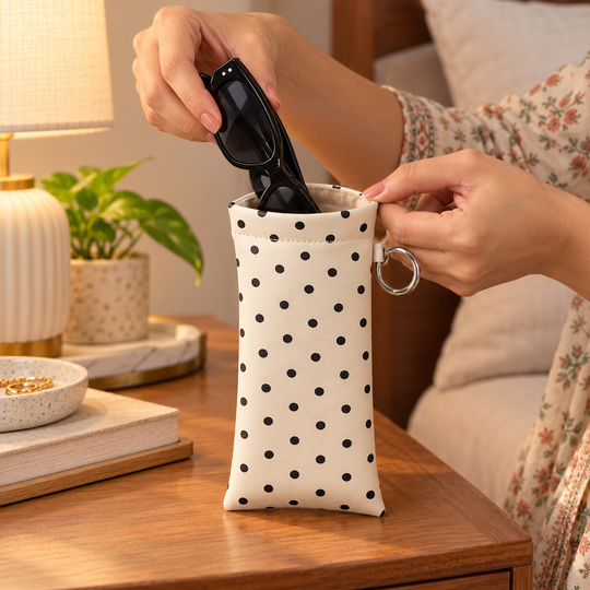 Polka Dot Snap Eyeglasses Pouch