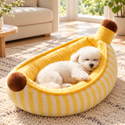 Banana Shaped Plush Pet Bed