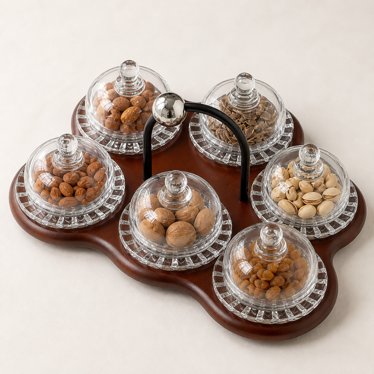 Aurelia Crystal Dome Serving Organizer top view