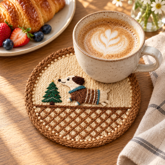 Cute Animal Woven Coaster