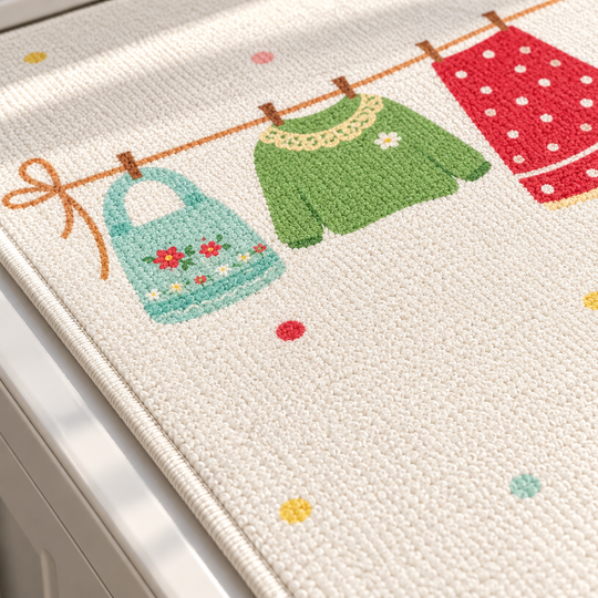 Cozy Laundry Top Cover Mat weave and print detail