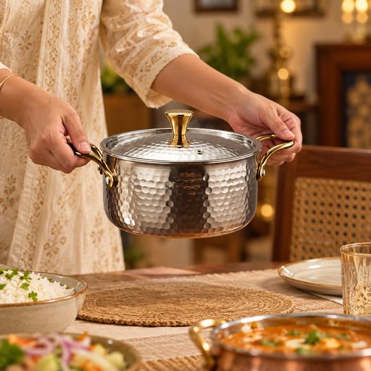 Traditional Stainless Steel Serving Handi