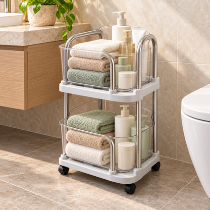 Rolling organizer for bathroom storage