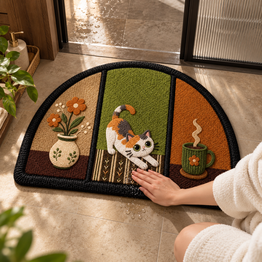 Cozy Cat Absorbent Mat water absorption scene