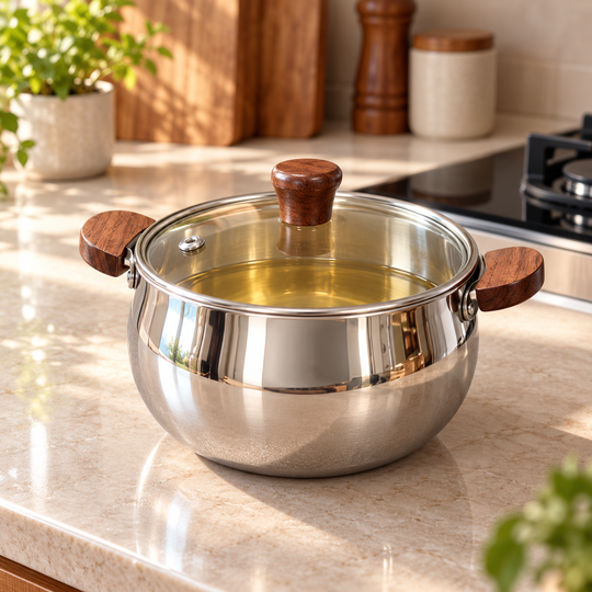 Oil Filter Pot covered with glass lid