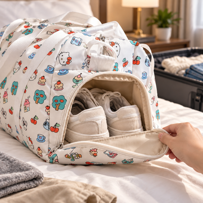 Separate shoe compartment of the Multi-Compartment Travel Bag