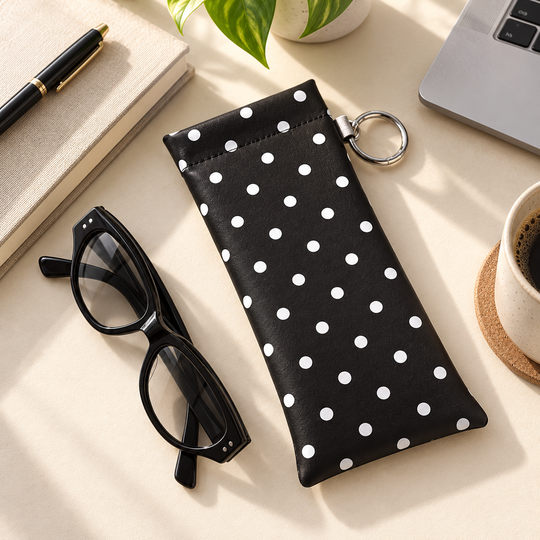 Polka Dot Snap Eyeglasses Pouch