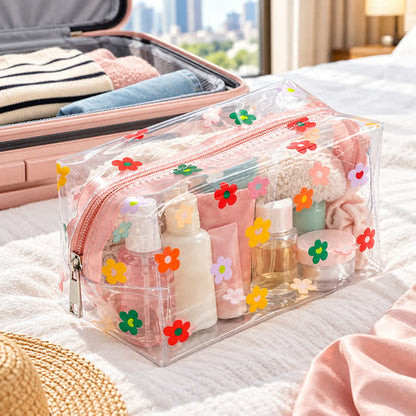 Transparent Floral Cosmetic Pouch