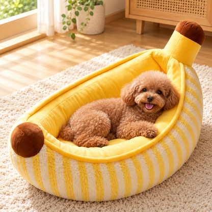 Banana Shaped Plush Pet Bed